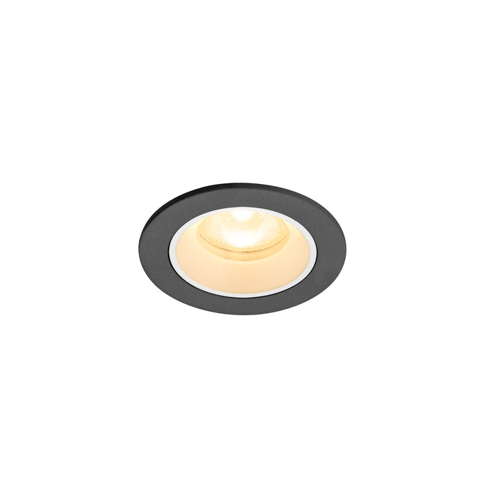 NUMINOS XS, Recessed ceiling light, 3000 K, 55°, IP20, round, black / white