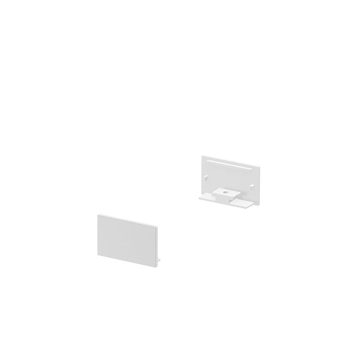 END CAPS, for GRAZIA 20 surface mounted profile flat, 2 pieces, flat version, white