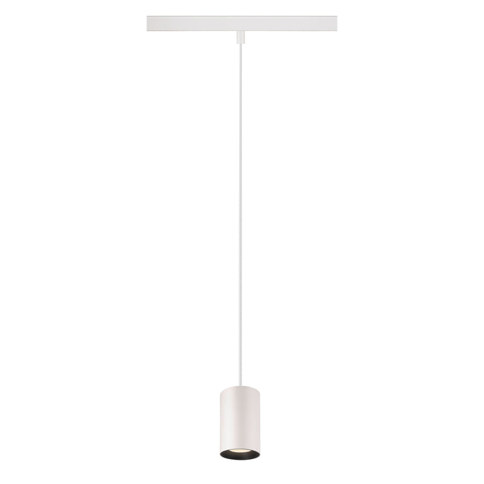 NUMINOS XS, 48V pendant light, pendant length 150cm, 4000K, 20°, DALI 2, matt white / matt black