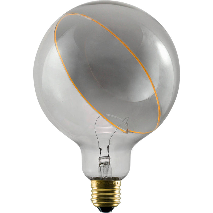 LED Illusion Globe 125 slanting top, LED bulb, smokey, E27, PHASE, 5W, 2200K