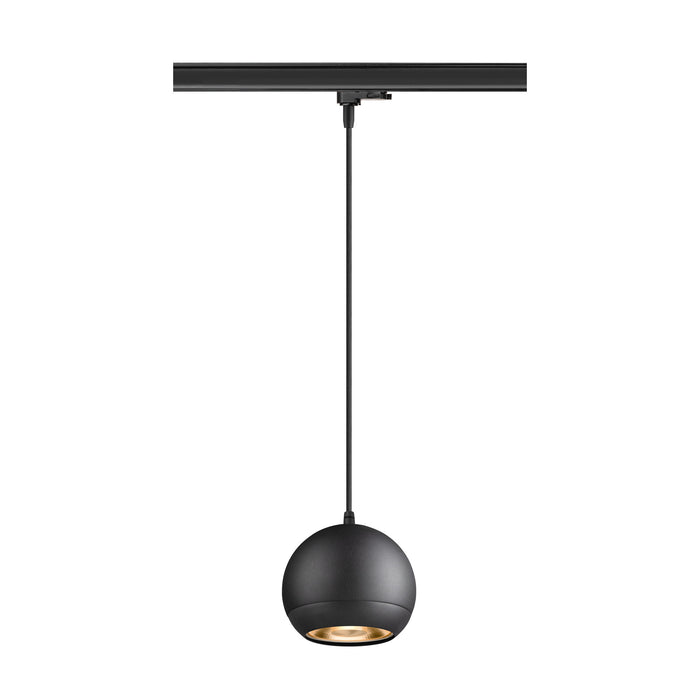 LIGHT EYE 150, 3~ pendant light, GU10, pendant length 150cm, 1x max. 13W, matt black