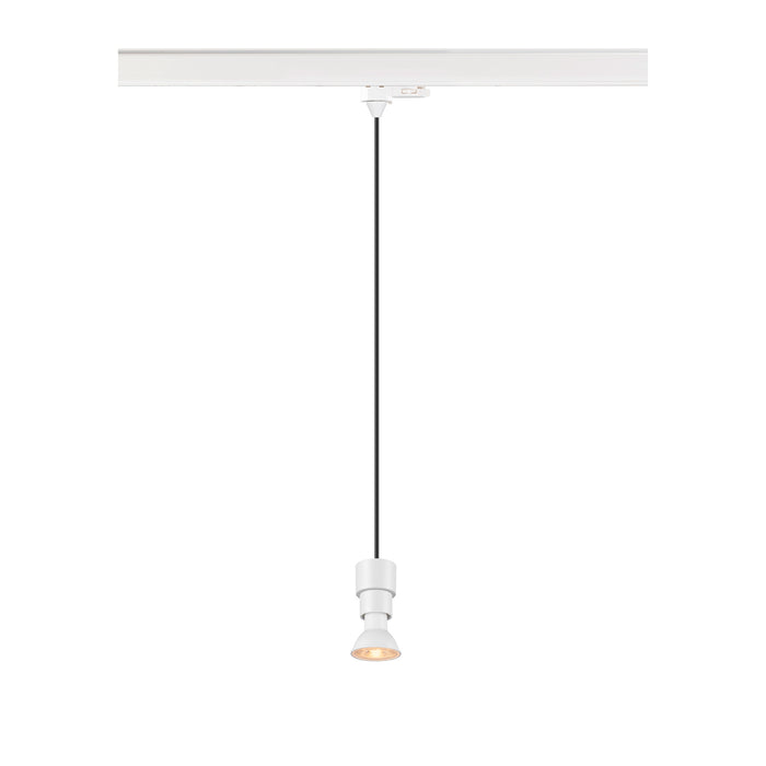 PURI 2.0 Basic, 3~ pendant light, GU10, pendant length 200 cm, 1x max. 6W, white