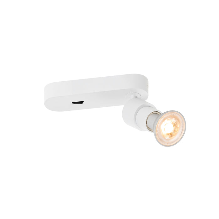 PURI 2.0 Basic, wall and ceiling-mounted light, switch, round, 1x max. 6W GU10, white