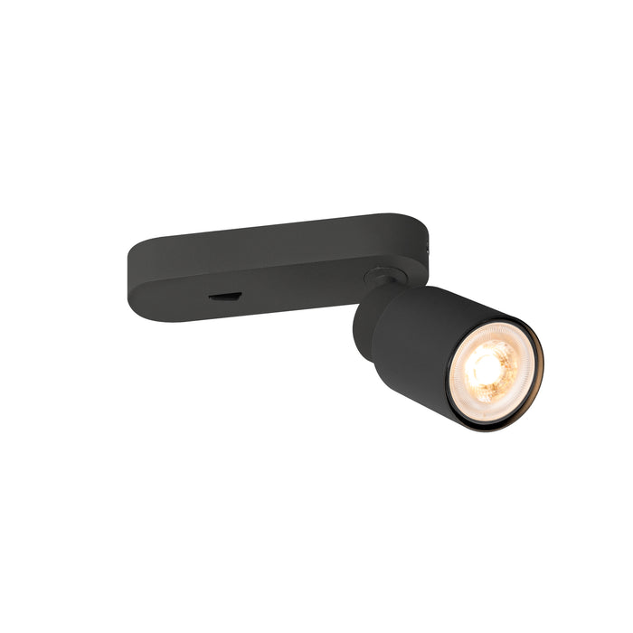 PURI 2.0 Tube, wall and ceiling-mounted light, switch, rectangular, 1x max. 6W GU10, black