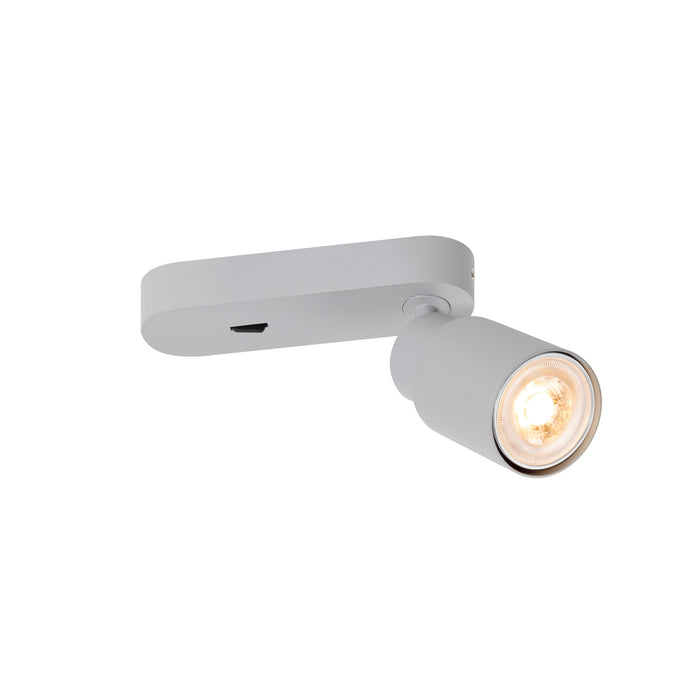 PURI 2.0 Tube, wall and ceiling-mounted light, switch, rectangular, 1x max. 6W GU10, grey