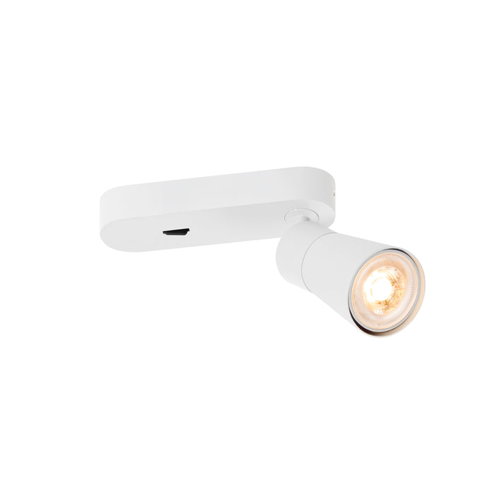 PURI 2.0 Cone, wall and ceiling-mounted light, switch, rectangular, 1x max. 6W GU10, white