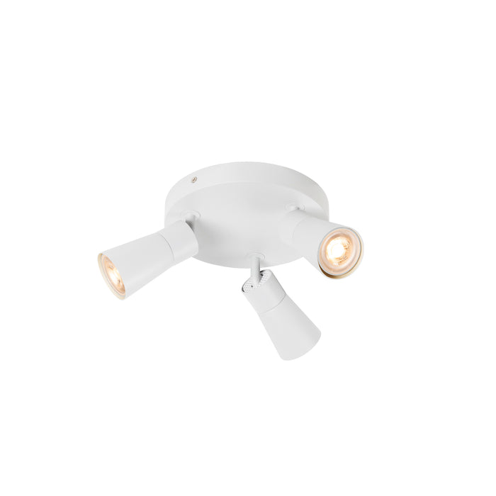 PURI 2.0 Cone, wall and ceiling-mounted light, round, 3 x max. 6W GU10, white