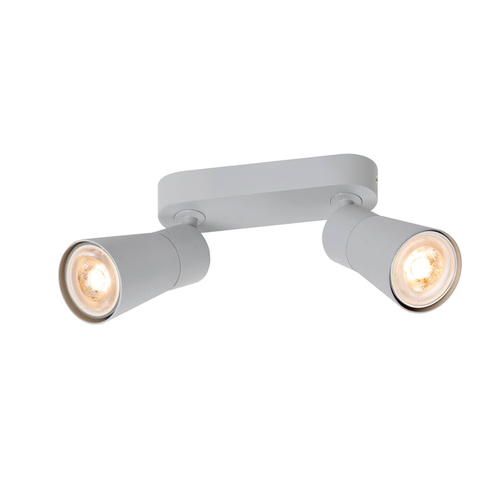 PURI 2.0 Cone, wall and ceiling-mounted light, long, 2 x max. 6W GU10, grey