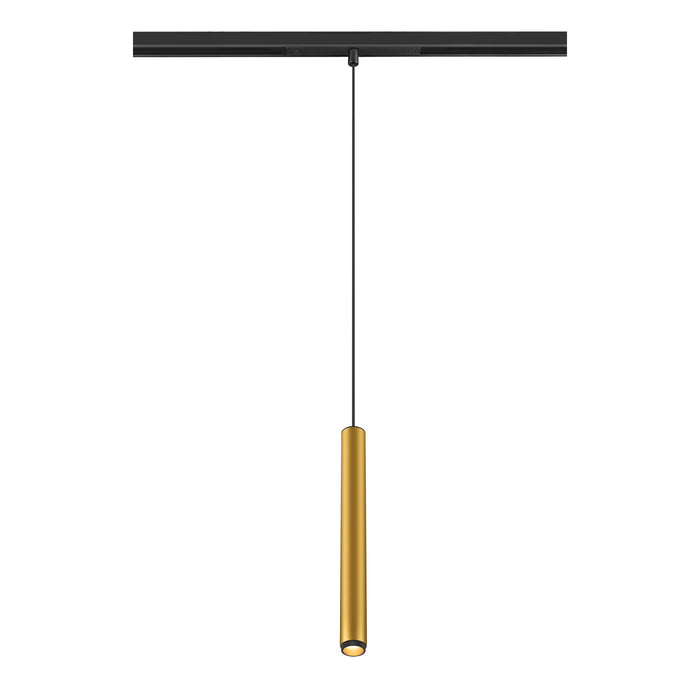 GRIP! S, 48V pendant light, pendant length 200cm, 3000 K, 29°, DALI, gold / black