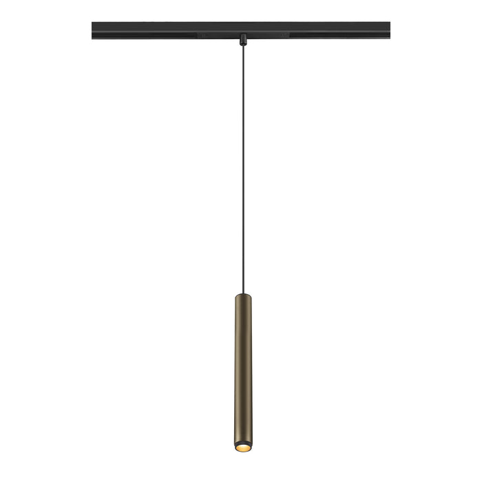 GRIP! S, 48V pendant light, pendant length 200cm, 2000-3000 K, 29°, DALI, Dim-to-Warm, bronze / black