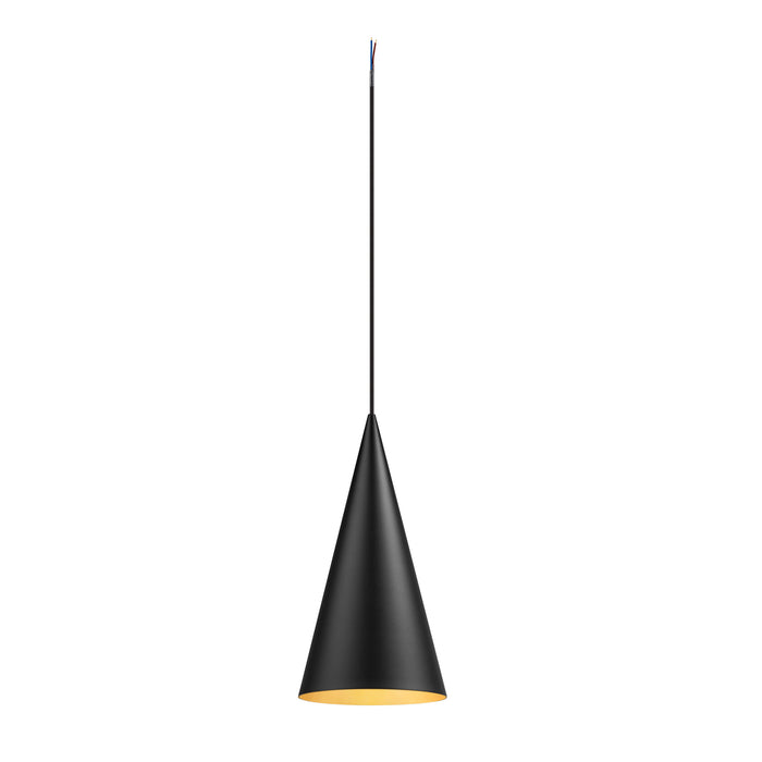 MAGICO 20, pendant light, E27, pendant length 180cm, 1x max. 10W, matt black / gold