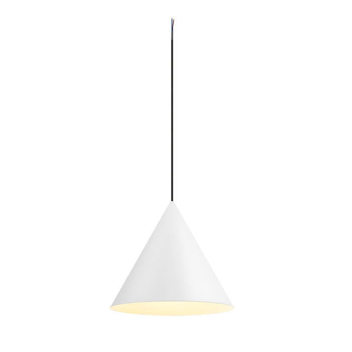 MAGICO 38, pendant light, E27, pendant length 180cm, 1x max. 10W, matt white