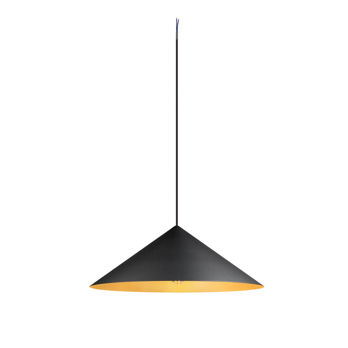 MAGICO 55, pendant light, E27, pendant length 180cm, 1x max. 10W, matt black / gold