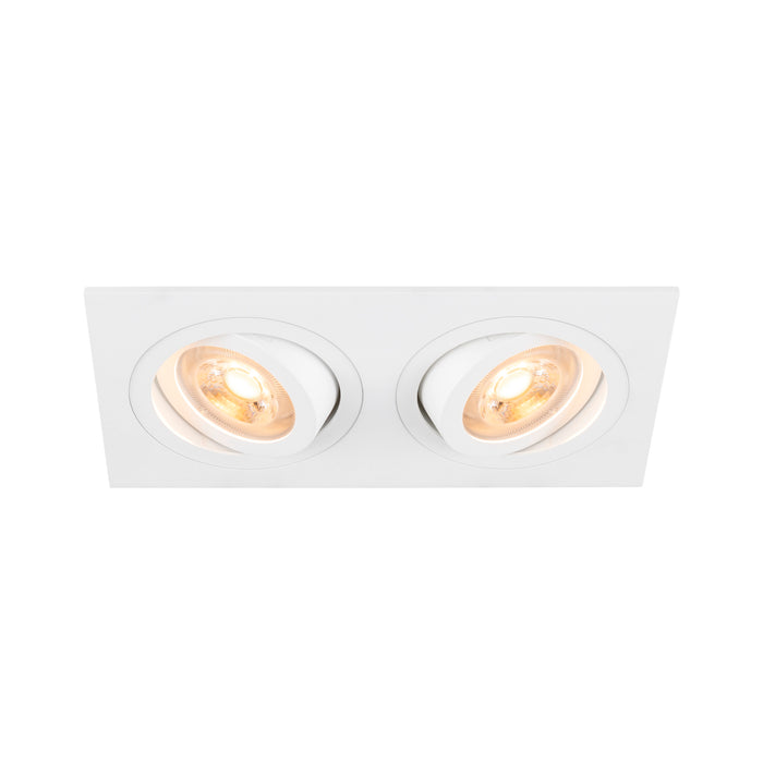 NEW TRIA 155, recessed ceiling light, square, 2 x GU10, two-lamp, white