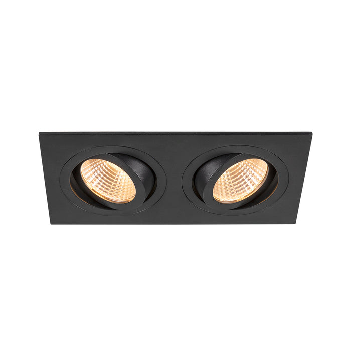 NEW TRIA 155, recessed ceiling light, square, 2700K, two-lamp, PHASE, 38°, black