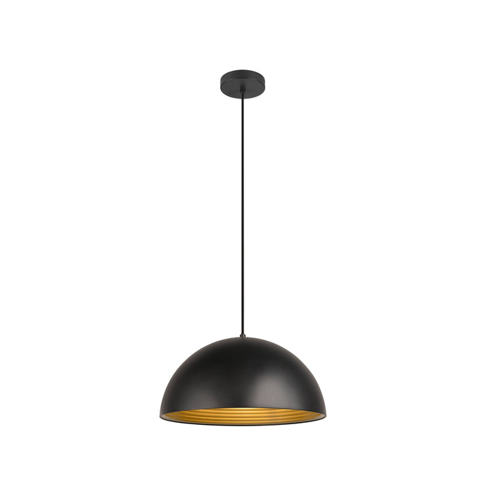 FORCHINI M 40, pendant light, E27, pendant length 150cm, 1x max. 40W, matt black / matt gold