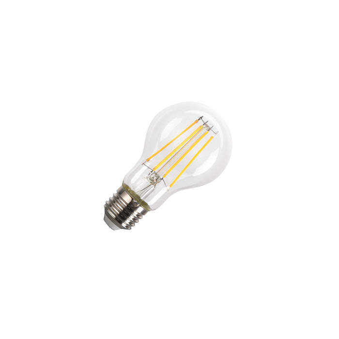 LED A60, LED bulb, clear, E27, 8W, 3000K