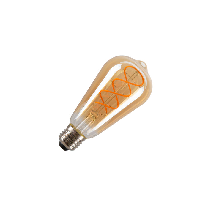 LED ST64, LED bulb, gold, E27, 4W, 1800K