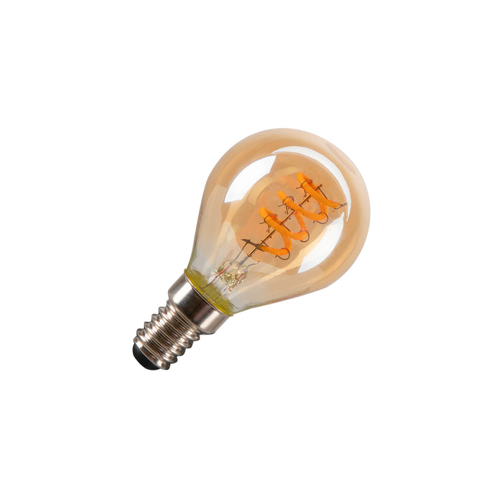 LED G45, LED bulb, gold, E14, PHASE, 2W, 2200K