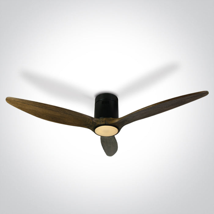 DARK WOOD BLACK CEILING FAN 25W LED 22W CCTV IP20 230V