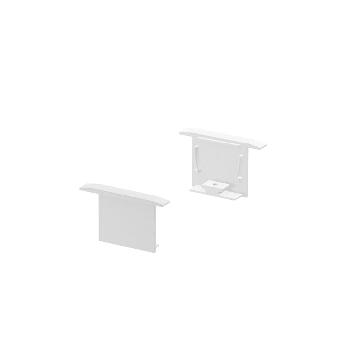 END CAPS, for GRAZIA 20 recess mounted profile, 2 pieces, white