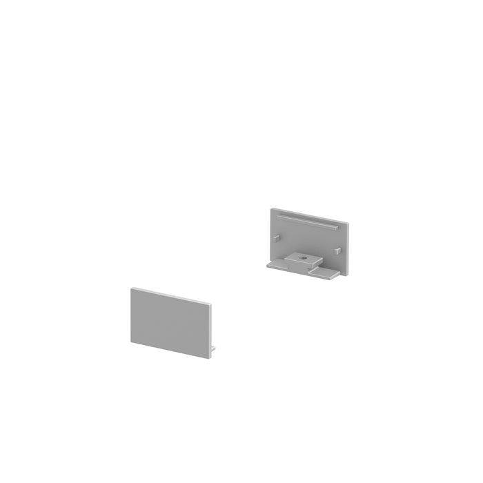 END CAPS, for GRAZIA 20 surface mounted profile flat, 2 pieces, flat version, aluminium