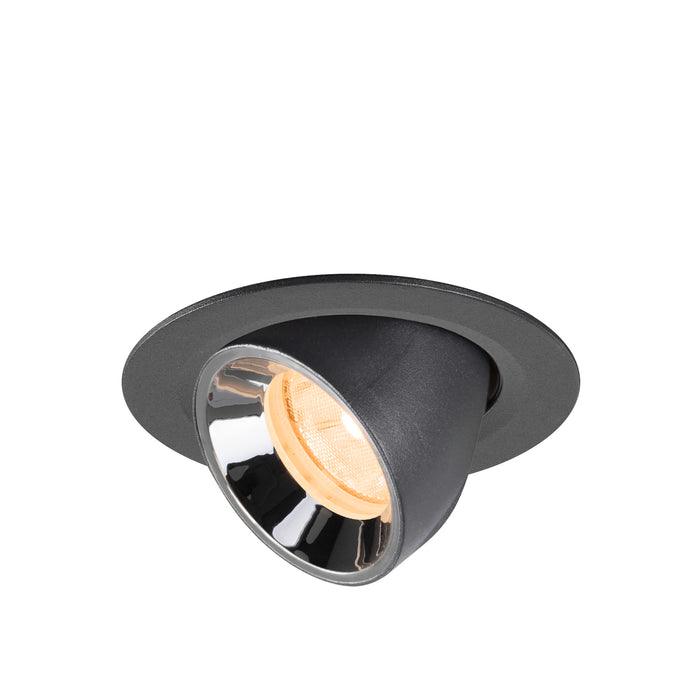 NUMINOS GIMBLE XS, black/chrome recessed ceiling light 2700 K 20°