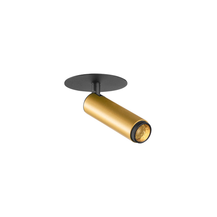 GRIP! S, Recessed ceiling light, PHASE, 3000 K, 29°, IP20, cylindrical, gold / black