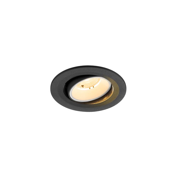 NUMINOS MOVE S, Recessed ceiling light, 3000 K, 40°, IP20, round, black / white