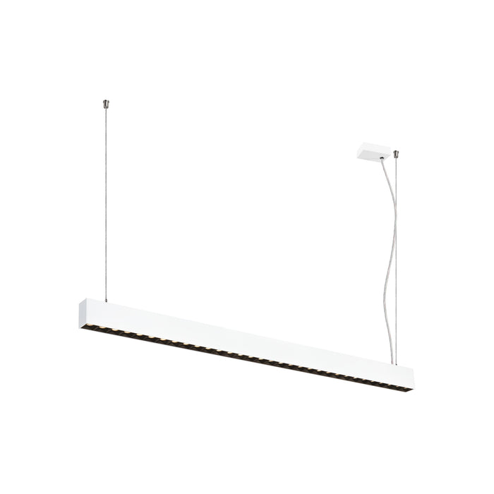 GLENOS PRO, pendant light, 1.2m, DALI, UGR16, pendant length 210 cm, 3000K, 75°, white / black