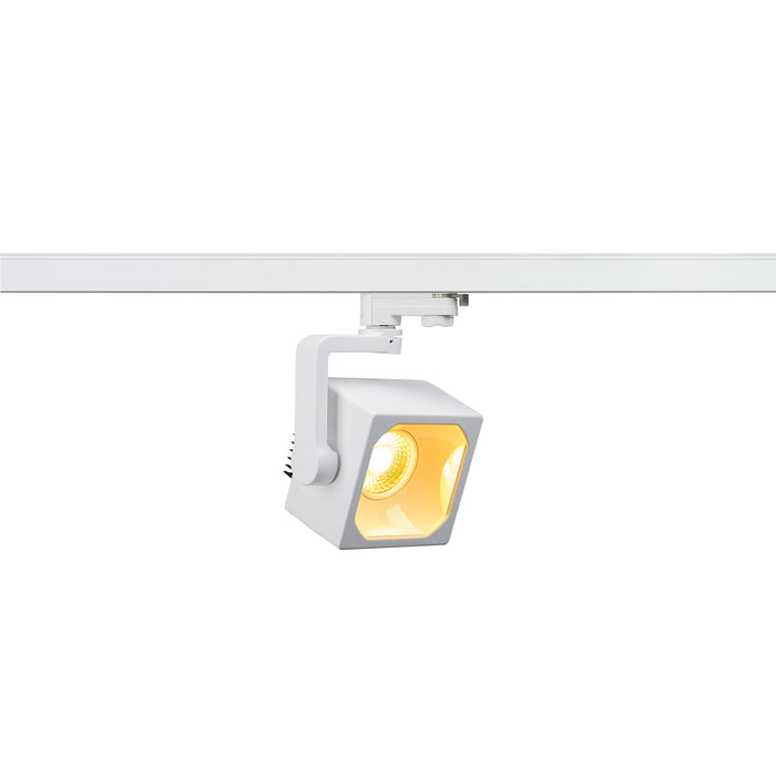 EURO CUBE, spot for 240V 3-phase track, LED, 3000 K, white, 60°, incl. 3-phase adapter