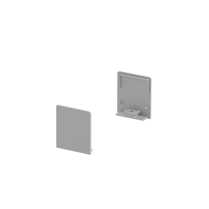 END CAPS, for GRAZIA 20 surface mounted profile flat, 2 pieces, high version, aluminium