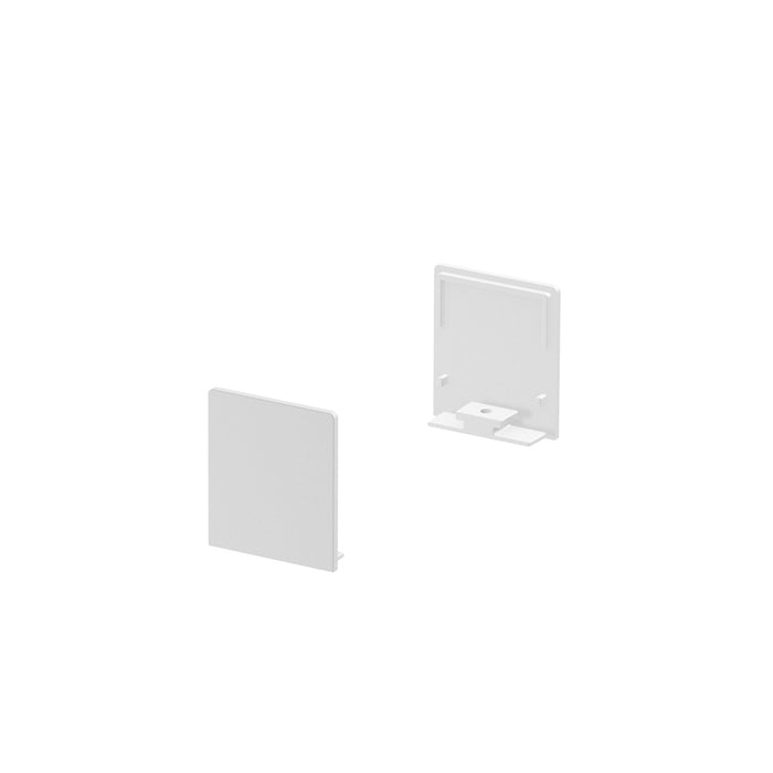 END CAPS, for GRAZIA 20 surface mounted profile flat, 2 pieces, high version, white