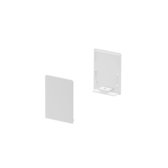 END CAPS, for GRAZIA 20 surface mounted profile standard, 2 pieces, high version, white