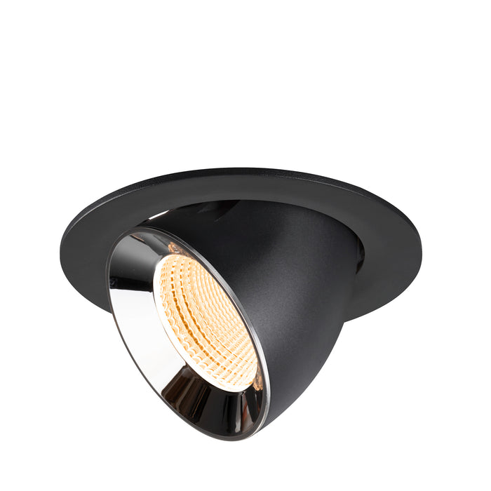 NUMINOS GIMBLE L, black/chrome recessed ceiling light 2700 K 55°