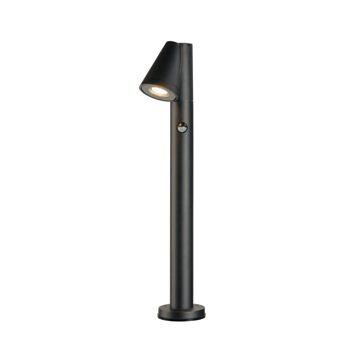 T-TUBE 70 POLE, outdoor free-standing lamp, GU10, single, sensor, IP44, max. 10 W, black