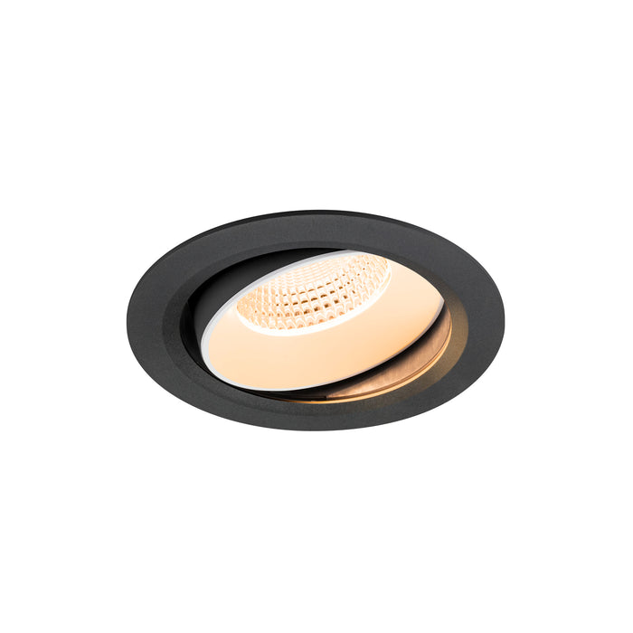 NUMINOS MOVE XL, Recessed ceiling light, 2700 K, 55°, IP20, round, black / white