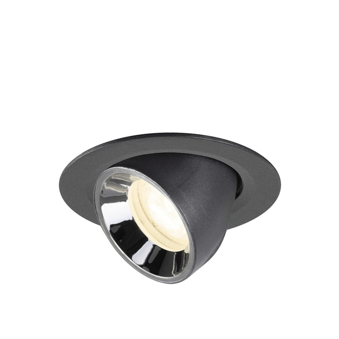 NUMINOS GIMBLE XS, black/chrome recessed ceiling light 4000 K 55°