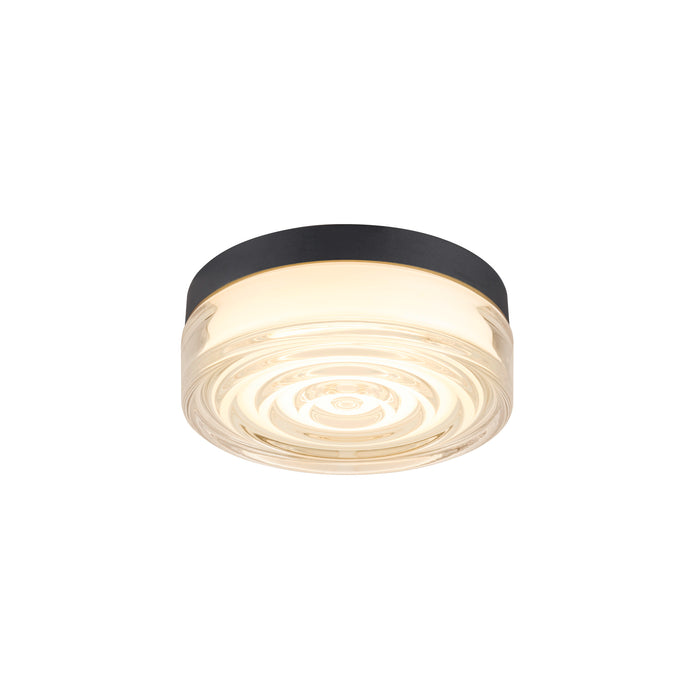 CYFT WAVE XL, wall- and ceiling-mounted light, 2700/3000/4000K, 15W, PHASE, 105°, IP65 black / transparent
