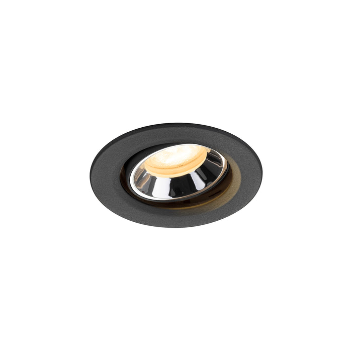 NUMINOS MOVE XS, black/chrome recessed ceiling light 4000 K 55°