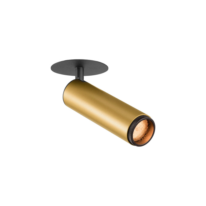 GRIP! M, Recessed ceiling light, PHASE, 2700 K, 42°, IP20, cylindrical, gold / black
