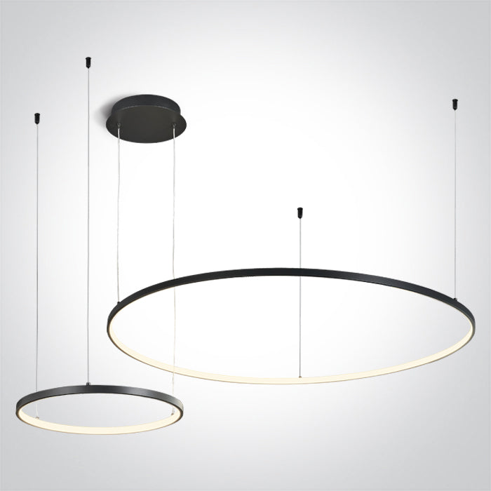 BLACK 2x RINGS 40cm/100cm 65W WW IP20 230V DIMMABLE
