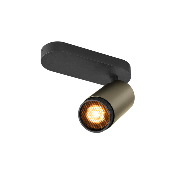 GRIP! L, SPOT CL, single, QPAR51, ceiling-mounted light, cylindrical, 1 x max. 6 W, bronze / black