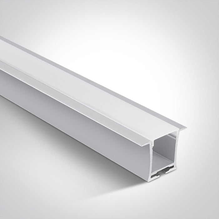 WHITE RECESSED PROFILE 2m + PC OPAL DIFFUSER