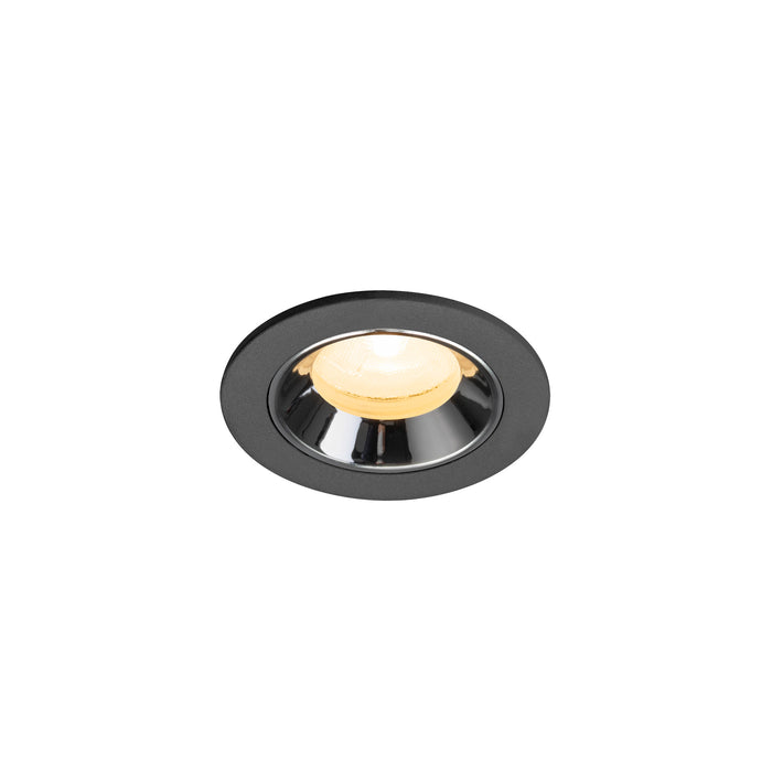 NUMINOS XS, black/chrome recessed ceiling light 3000 K 20°