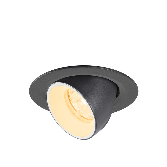 NUMINOS GIMBLE XS, Recessed ceiling light, 3000 K, 20°, IP20, round, black / white