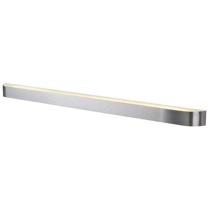 ARLINA T5 28, wall light, T16, brushed aluminium, frosted glass, L/W/H 128/7.5/6 cm, max. 28W, incl. electronic ballast