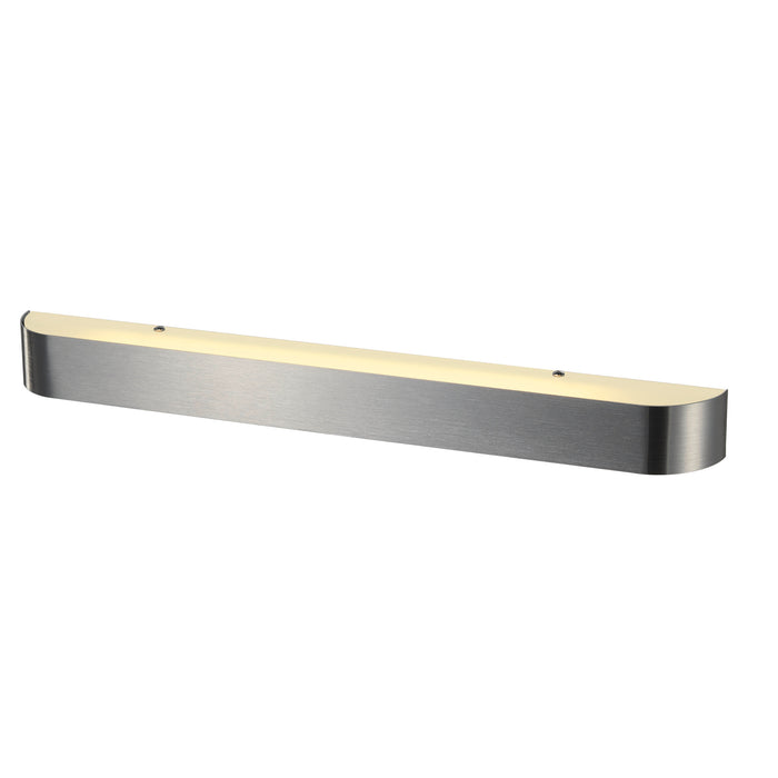ARLINA T5 24, wall light, T16, brushed aluminium, frosted glass, L/W/H 67/6.5/6 cm, max. 24 W, incl. electronic ballast