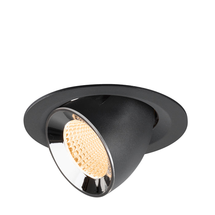 NUMINOS GIMBLE M, black/chrome recessed ceiling light 2700 K 40°
