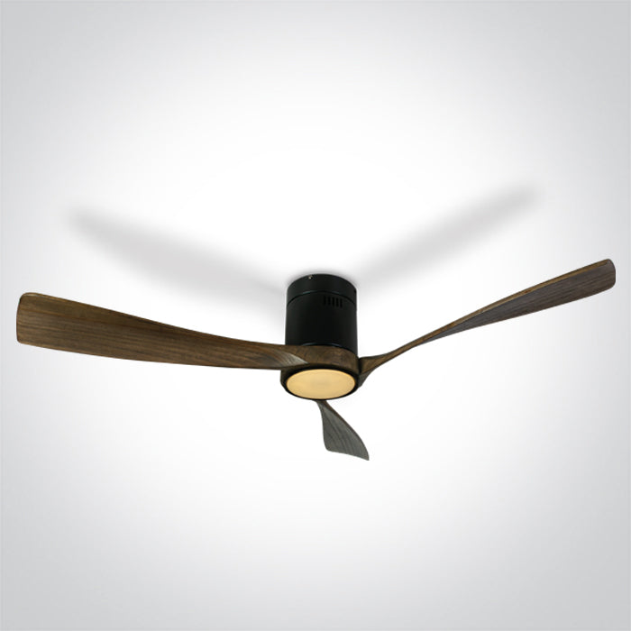 DARK WOOD BLACK CEILING FAN 40W LED 22W CCTV IP20 230v